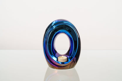 Artisan Cremation Urn for Ashes "The Passage" - Medium Urn | Glossy Blue | Ceramic - Pulvis Art Urns