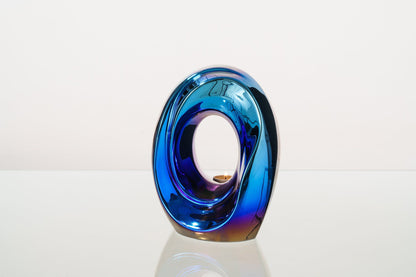 Artisan Cremation Urn for Ashes "The Passage" - Medium Urn | Glossy Blue | Ceramic - Pulvis Art Urns