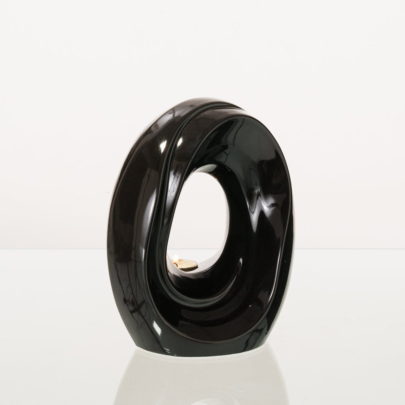 Artisan Cremation Urn for Ashes "The Passage" - Medium Urn | Lamp Black | Ceramic - Pulvis Art Urns