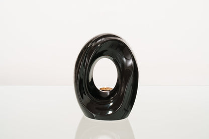 Artisan Cremation Urn for Ashes "The Passage" - Medium Urn | Lamp Black | Ceramic - Pulvis Art Urns