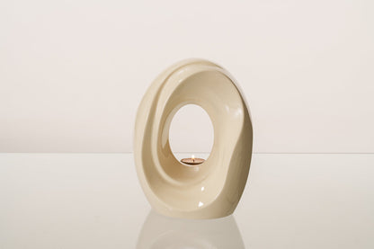 Artisan Cremation Urn for Ashes "The Passage" - Medium Urn | Off-White | Ceramic - Pulvis Art Urns