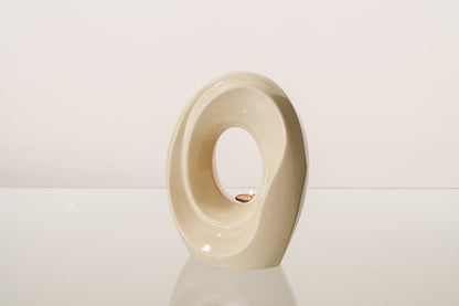 Artisan Cremation Urn for Ashes "The Passage" - Medium Urn | Off-White | Ceramic - Pulvis Art Urns