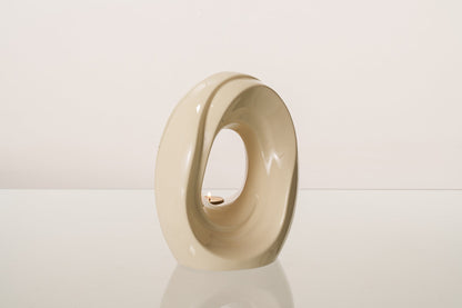 Artisan Cremation Urn for Ashes "The Passage" - Medium Urn | Off-White | Ceramic - Pulvis Art Urns