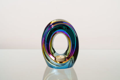 Artisan Cremation Urn for Ashes "The Passage" - Medium Urn | Rainbow Chrome | Ceramic - Pulvis Art Urns