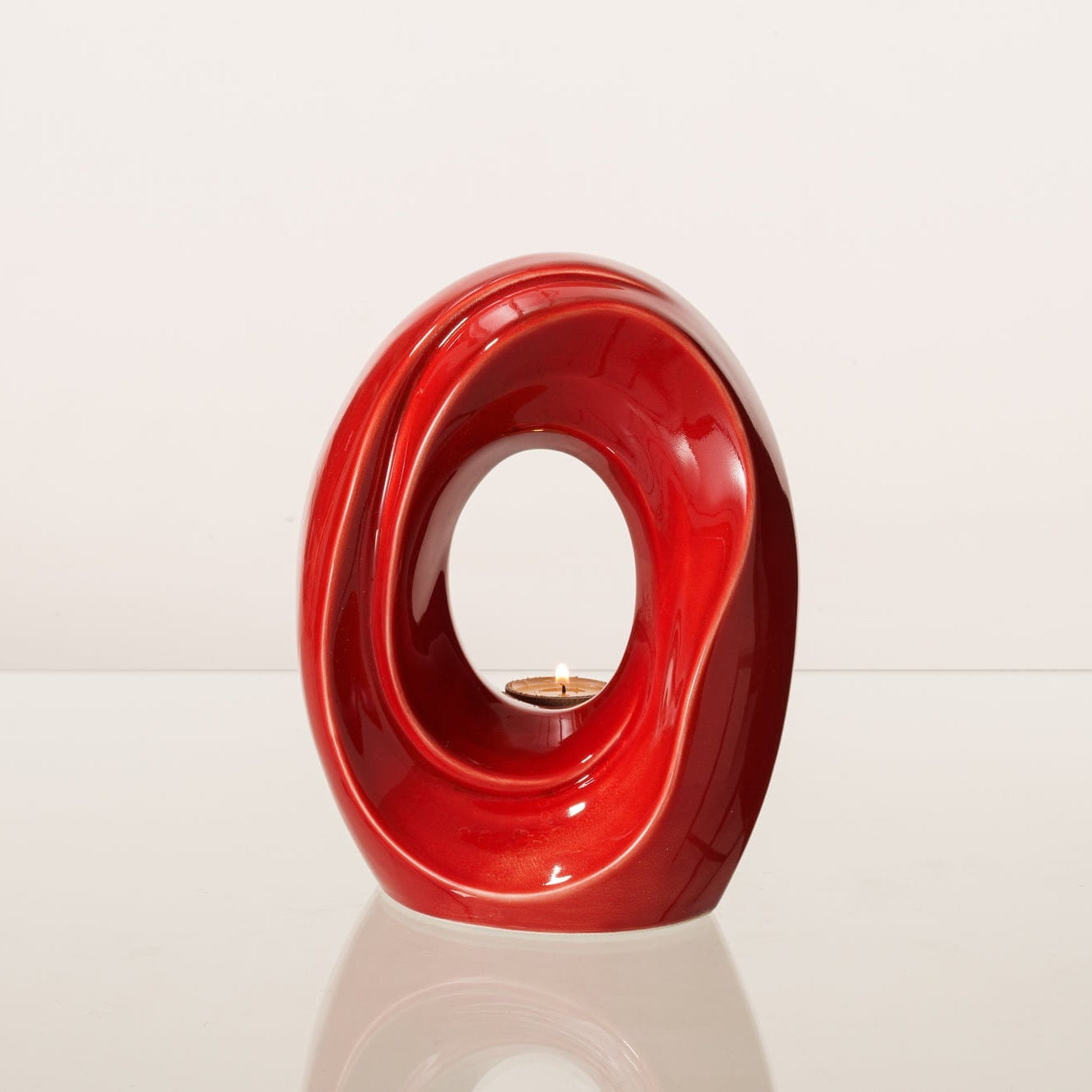 Artisan Cremation Urn for Ashes "The Passage" - Medium Urn | Red | Ceramic - Pulvis Art Urns