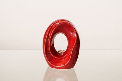 Artisan Cremation Urn for Ashes "The Passage" - Medium Urn | Red | Ceramic - Pulvis Art Urns
