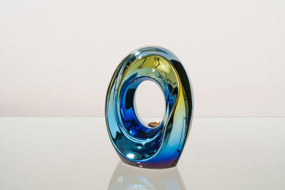 Artisan Cremation Urn for Ashes "The Passage" - Medium Urn | Shiny Yellow | Ceramic - Pulvis Art Urns