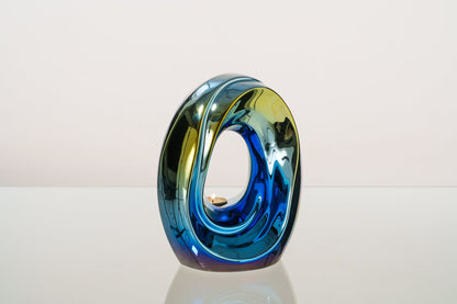 Artisan Cremation Urn for Ashes "The Passage" - Medium Urn | Shiny Yellow | Ceramic - Pulvis Art Urns