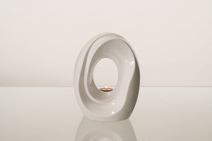 Artisan Cremation Urn for Ashes "The Passage" - Medium Urn | White | Ceramic - Pulvis Art Urns