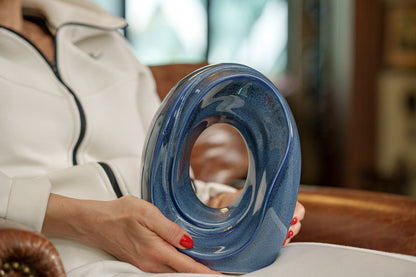 Artisan Cremation Urn for Ashes "The Passage" - Medium Urn | Rainbow Chrome | Ceramic - Pulvis Art Urns