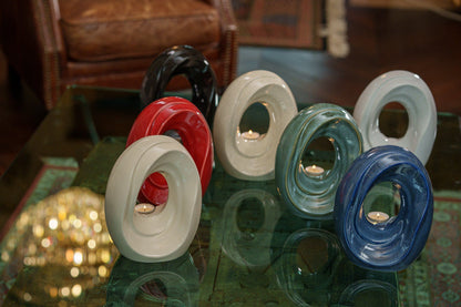 Artisan Cremation Urn for Ashes "The Passage" - Medium Urn | Rainbow Chrome | Ceramic - Pulvis Art Urns