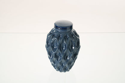 Cremation Urn "Echo" - 3D Printed Ceramic Urn | Blue Melange | Medium - Pulvis Art Urns