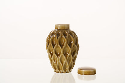 Cremation Urn "Echo" - 3D Printed Ceramic Urn | Dark Sand | Medium - Pulvis Art Urns