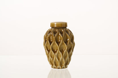 Cremation Urn "Echo" - 3D Printed Ceramic Urn | Dark Sand | Medium - Pulvis Art Urns