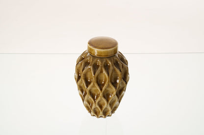 Cremation Urn "Echo" - 3D Printed Ceramic Urn | Dark Sand | Medium - Pulvis Art Urns