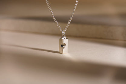 Memorial Cremation Necklace – Heart | Silver | Handmade Cremation Jewelry - Pulvis Art Urns