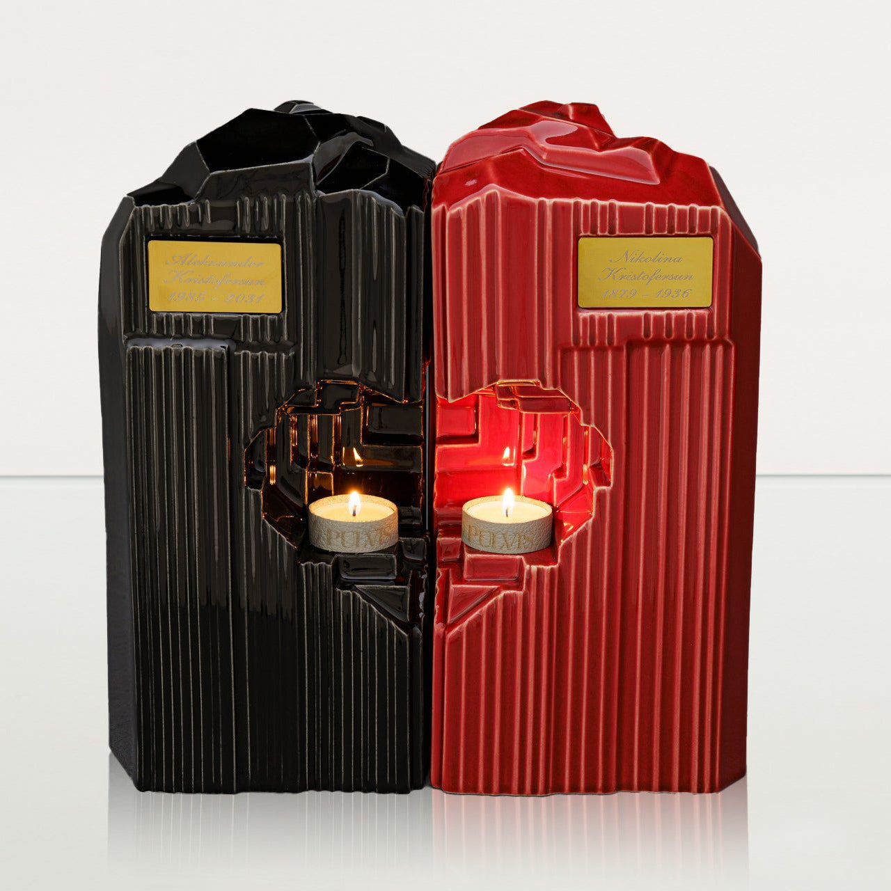 Handmade Companion Urn for Ashes "Heart" - Large | Ceramic Double Urn - Pulvis Art Urns