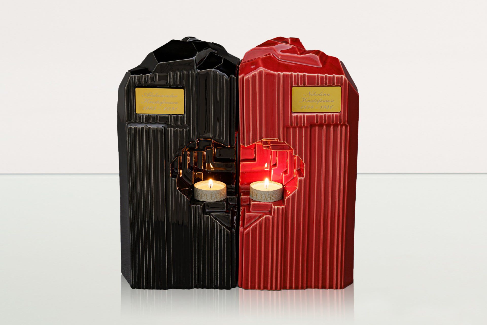 Handmade Companion Urn for Ashes "Heart" - Large | Ceramic Double Urn - Pulvis Art Urns