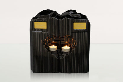 Handmade Companion Urn for Ashes "Heart" - Large | Ceramic Double Urn - Pulvis Art Urns