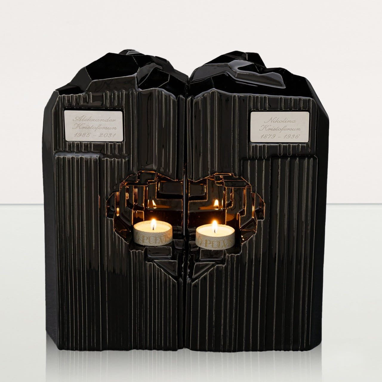 Handmade Companion Urn for Ashes "Heart" - Large | Ceramic Double Urn - Pulvis Art Urns