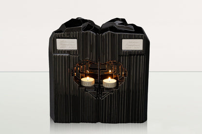 Handmade Companion Urn for Ashes "Heart" - Large | Ceramic Double Urn - Pulvis Art Urns