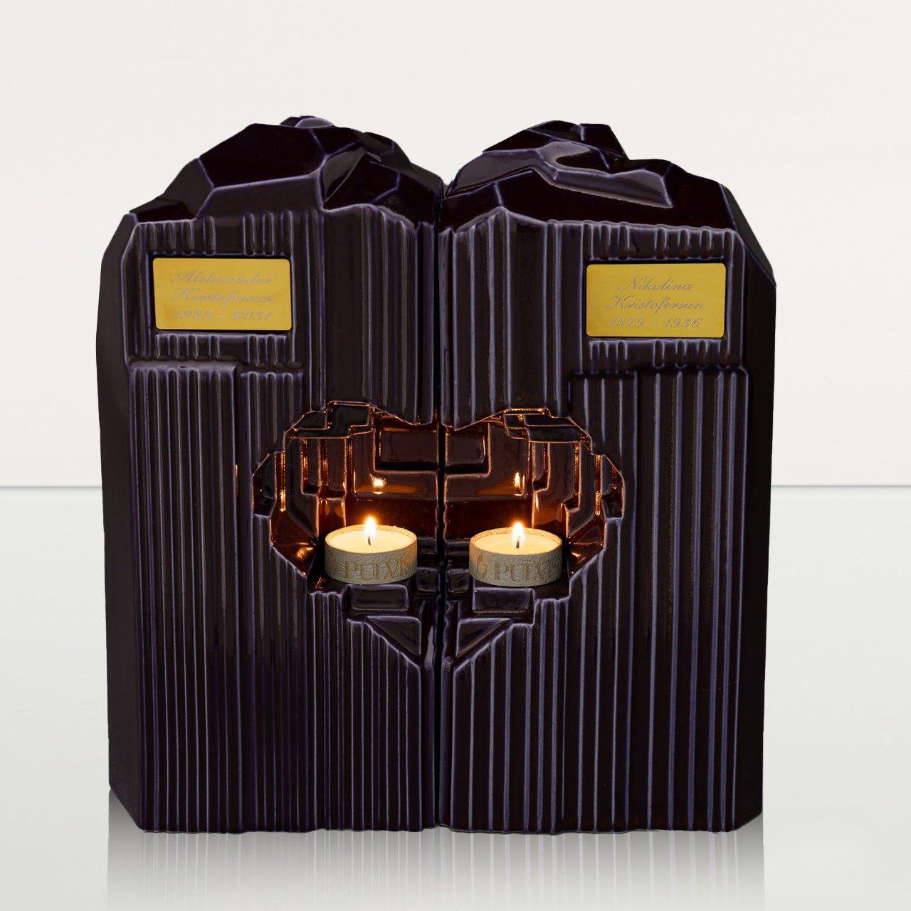 Handmade Companion Urn for Ashes "Heart" - Large | Ceramic Double Urn - Pulvis Art Urns