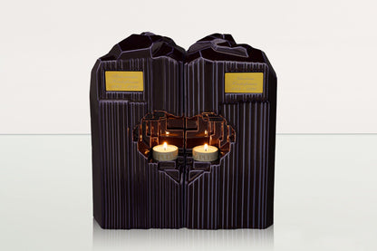 Handmade Companion Urn for Ashes "Heart" - Large | Ceramic Double Urn - Pulvis Art Urns