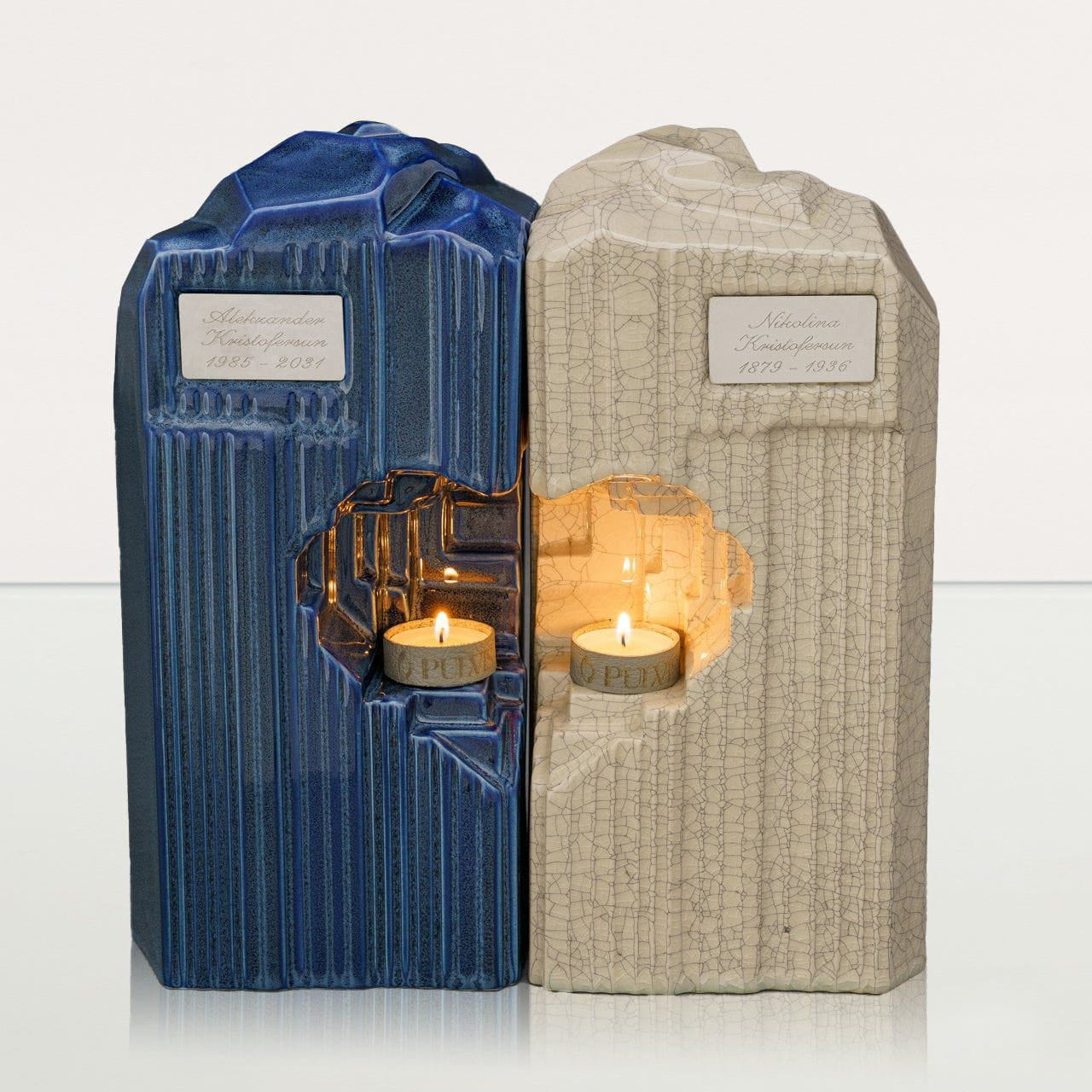 Handmade Companion Urn for Ashes "Heart" - Large | Ceramic Double Urn - Pulvis Art Urns