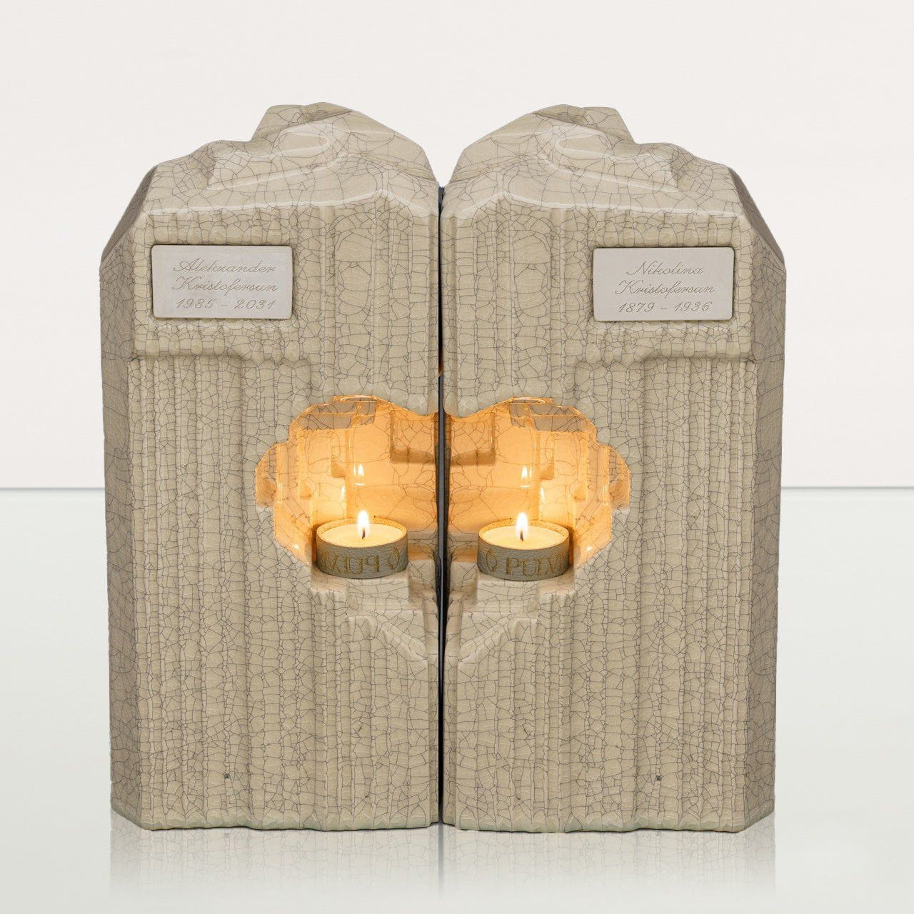 Handmade Companion Urn for Ashes "Heart" - Large | Ceramic Double Urn - Pulvis Art Urns