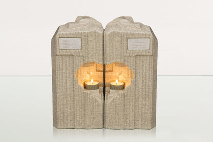 Handmade Companion Urn for Ashes "Heart" - Large | Ceramic Double Urn - Pulvis Art Urns