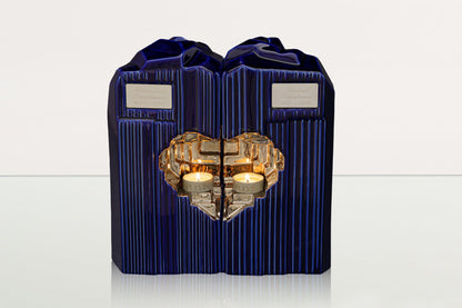 Handmade Companion Urn for Ashes "Heart" - Large | Ceramic Double Urn - Pulvis Art Urns