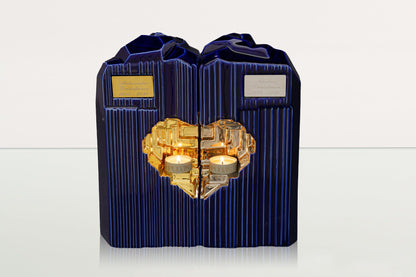 Handmade Companion Urn for Ashes "Heart" - Large | Ceramic Double Urn - Pulvis Art Urns