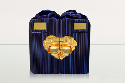 Handmade Companion Urn for Ashes "Heart" - Large | Ceramic Double Urn - Pulvis Art Urns