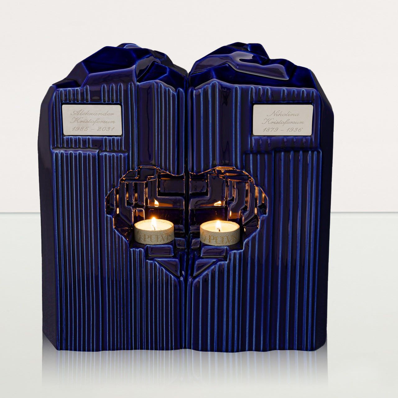 Handmade Companion Urn for Ashes "Heart" - Large | Ceramic Double Urn - Pulvis Art Urns