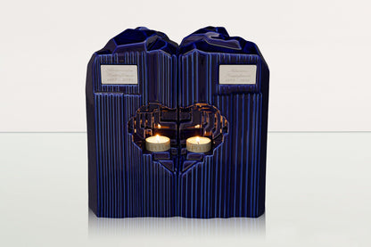 Handmade Companion Urn for Ashes "Heart" - Large | Ceramic Double Urn - Pulvis Art Urns