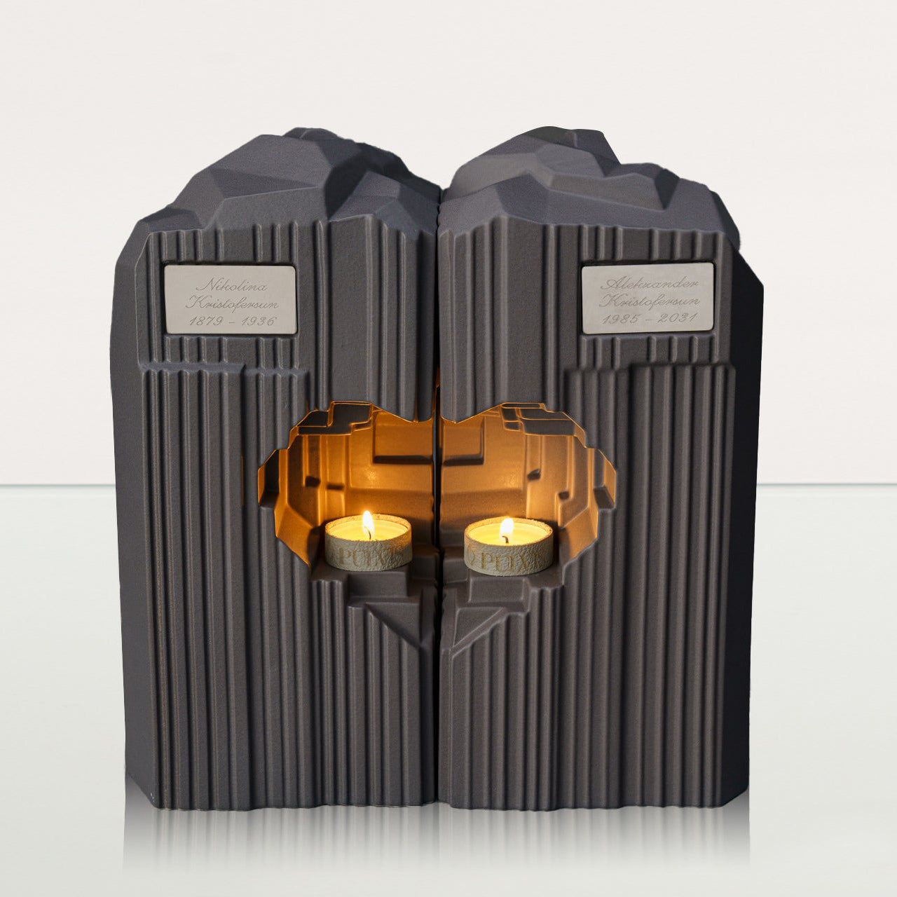 Handmade Companion Urn for Ashes "Heart" - Large | Ceramic Double Urn - Pulvis Art Urns