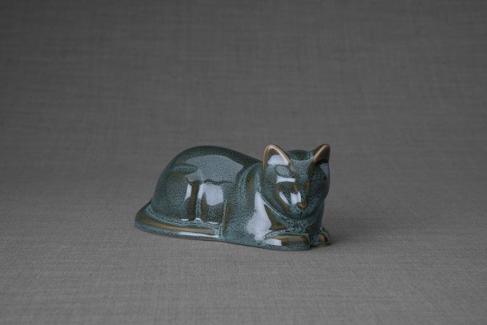 Pulvis Art Urns Green Melange / Light Mini "Cat" Memorial Bundle - 4 pcs. | Handmade