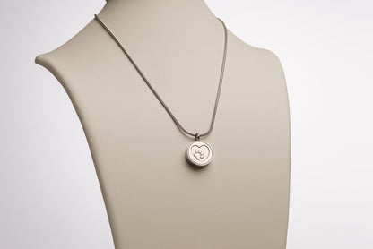 Pet Cremation Necklace – Paw | Stainless Steel | Memorial Jewelry | Silver Finish - Pulvis Art Urns