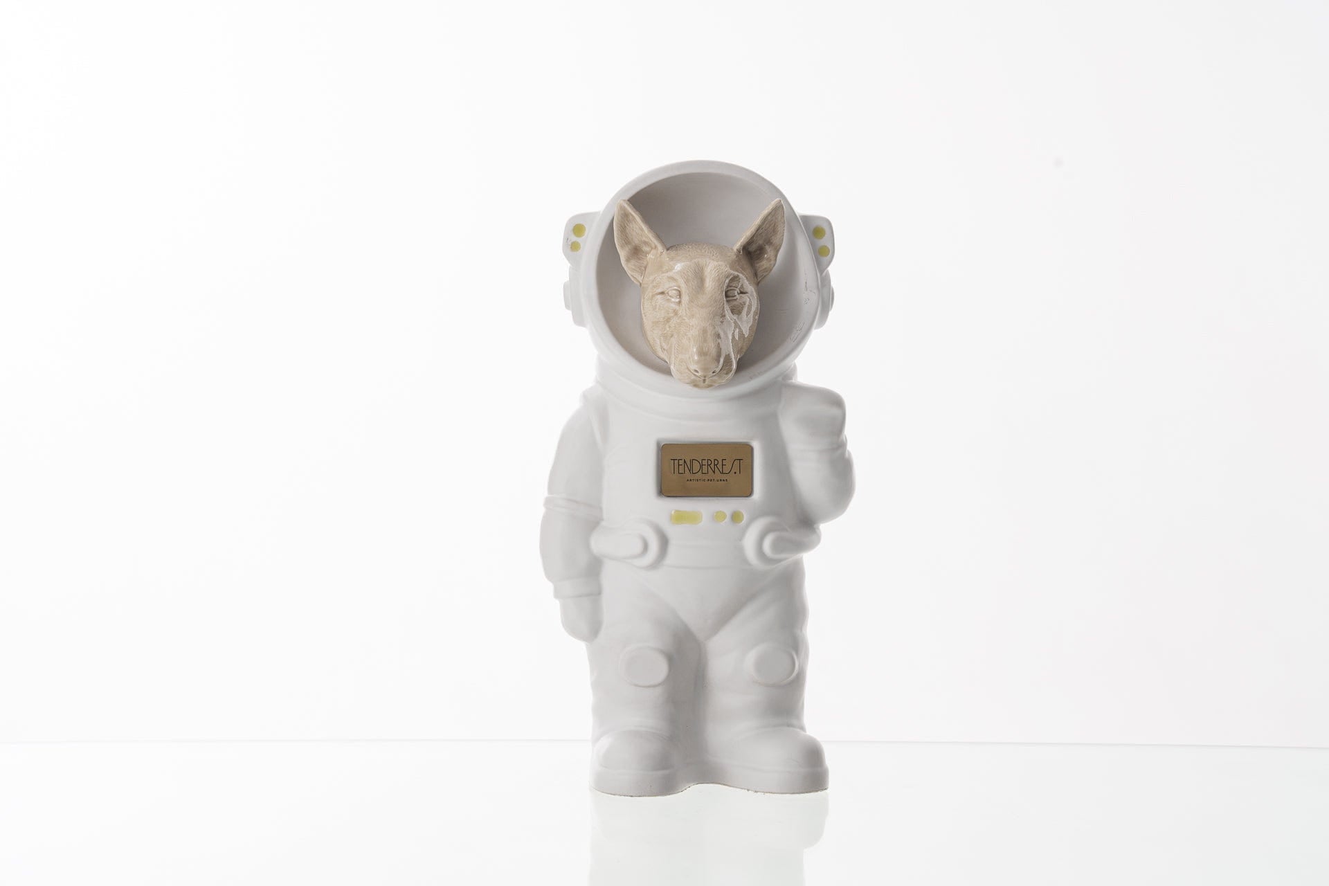 Pulvis Art Urns Pet Cremation Urn White Matte / Beige / No Dog Cremation Urn Bull Terrier - Customizable Figure | Pet Urn