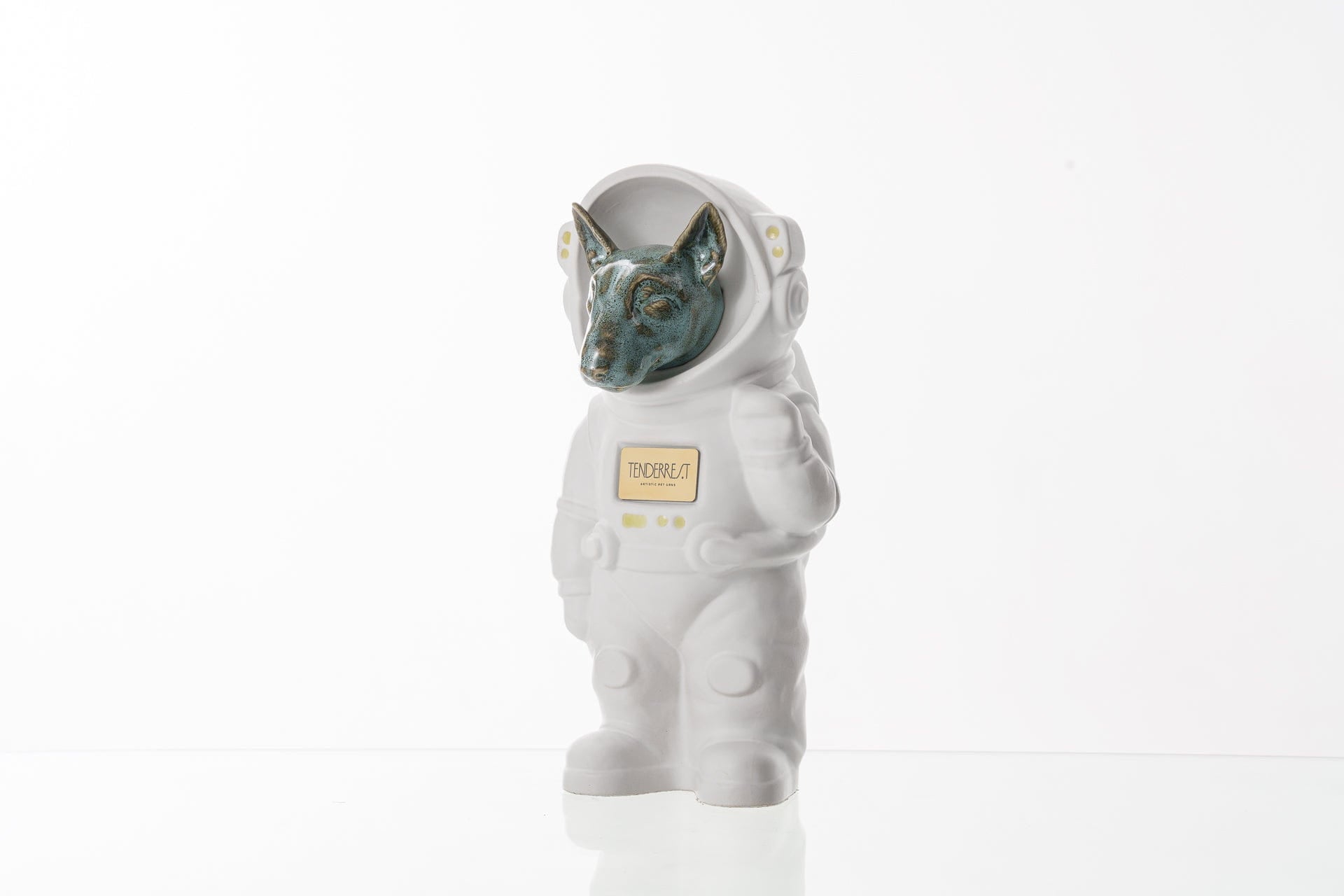 Pulvis Art Urns Pet Cremation Urn White Matte / Oily Green / No Dog Cremation Urn Bull Terrier - Customizable Figure | Pet Urn