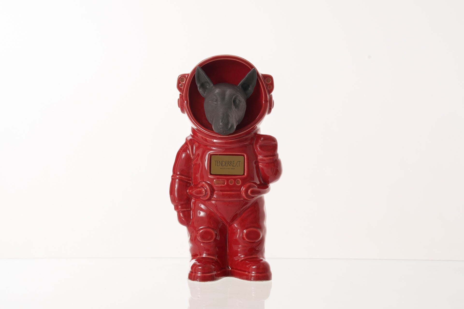 Pulvis Art Urns Pet Cremation Urn Red / Gray Matte / No Dog Cremation Urn Bull Terrier - Customizable Figure | Pet Urn