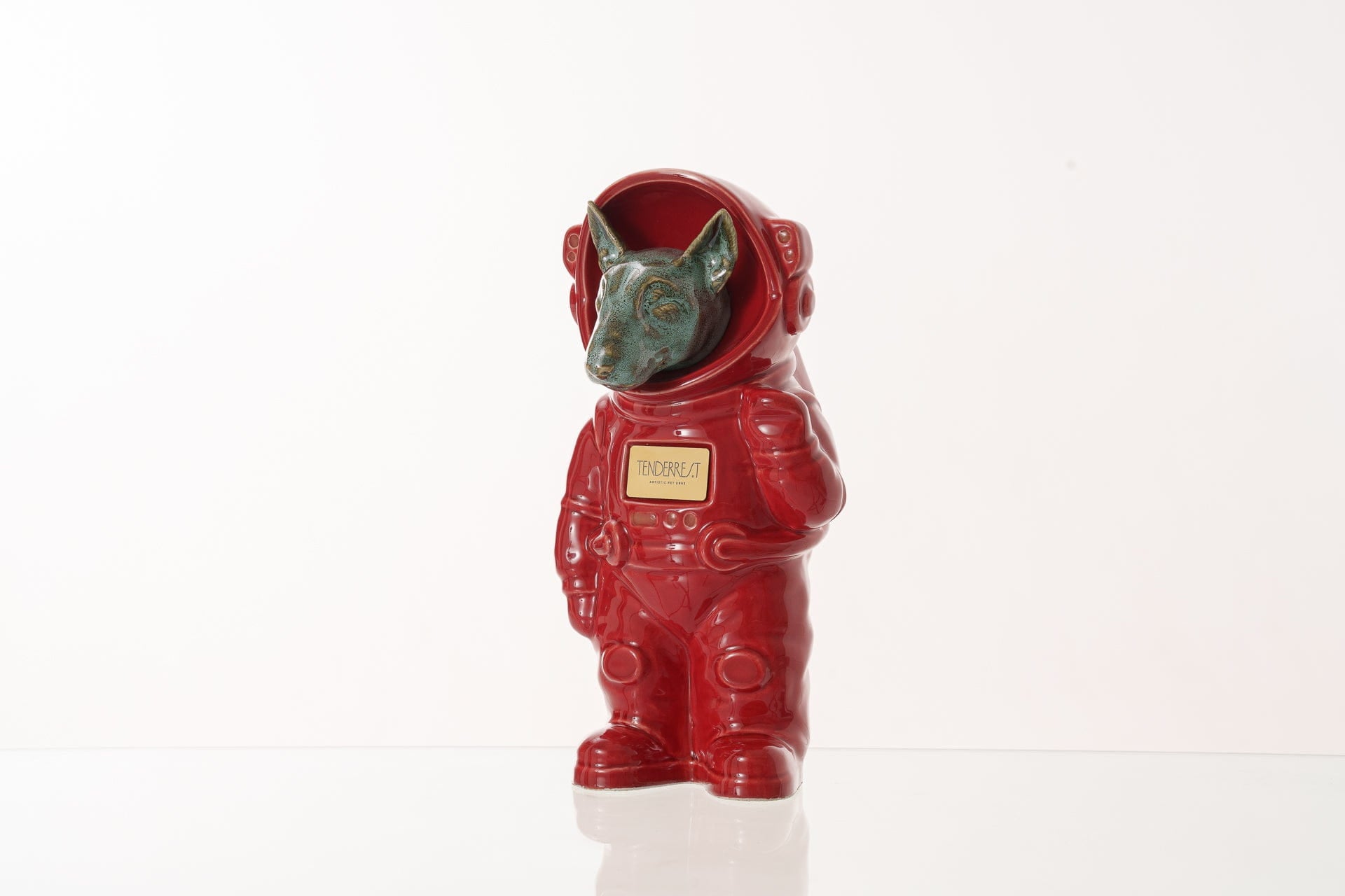 Pulvis Art Urns Pet Cremation Urn Red / Oily Green / Yes (+$50) Dog Cremation Urn Bull Terrier - Customizable Figure | Pet Urn