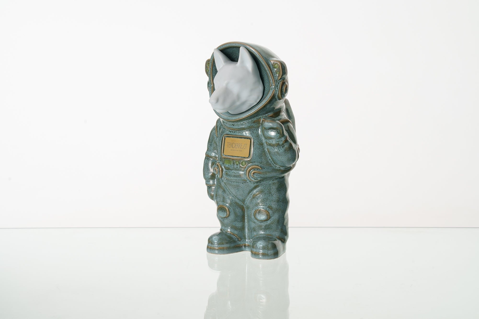 Pulvis Art Urns Pet Cremation Urn Oily Green / White Matte / No Dog Cremation Urn German Shepherd - Customizable Figure | Ceramic Pet Urn