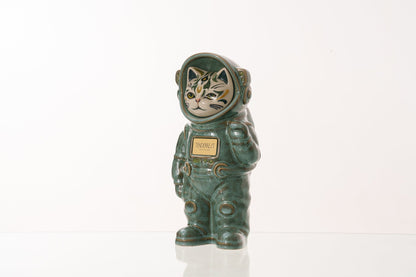 Pulvis Art Urns Pet Cremation Urn Lunar / Oily Green / Yes (+$50) Hand Decorated Pet Urn - Cat | Ceramic Handmade Figure