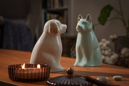 "Barkley" Pet Urn for Dog - Baby Blue | Ceramic | Handmade - Pulvis Art Urns