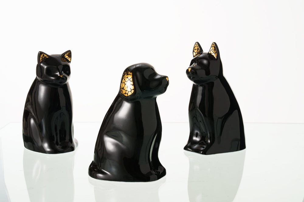 Pulvis Art Urns Pet Urn "Barkley" Pet Urn for Dog - Black | Ceramic | Handmade