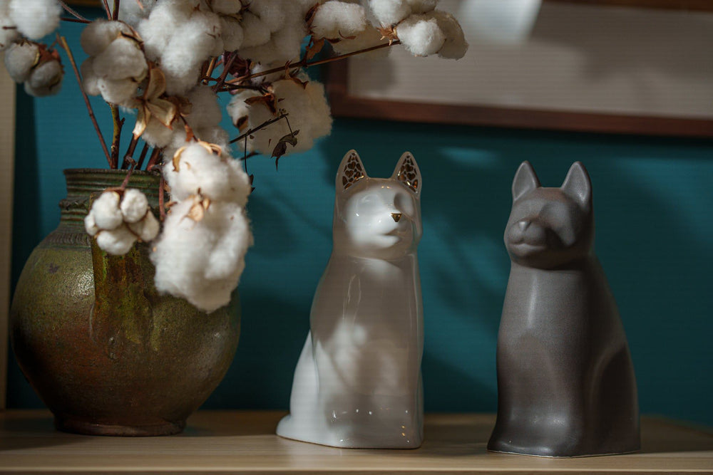 Pulvis Art Urns Pet Urn "Barkley" Pet Urn for Dog - Grey Matte | Ceramic | Handmade