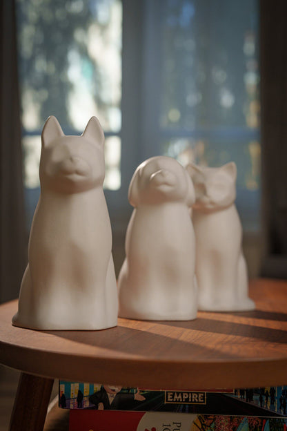 "Barkley" Pet Urn for Dog - White Matte | Ceramic | Handmade - Pulvis Art Urns