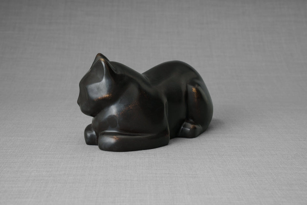 
                  
                    Pulvis Art Urns Pet Urn Cast Bronze Cat Urn "At Rest" | Dark Matte Patina | Cast Bronze
                  
                