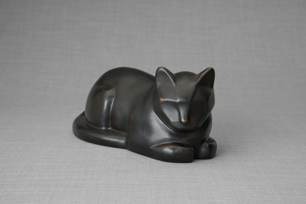 
                  
                    Pulvis Art Urns Pet Urn Cast Bronze Cat Urn "At Rest" | Dark Matte Patina | Cast Bronze
                  
                